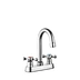 Double Cross Handle 4" Centerset High Swivel Spout Basin Faucet